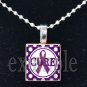ALZHEIMER'S CURE Awareness Ribbon Scrabble Tile Pendant Necklace Charm Key-chain