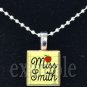Teacher PERSONALIZED Apple Notebook Paper Scrabble Necklace Pendant Charm Key-chain Great Gift