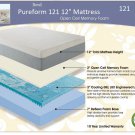 Boyd Pure Form 121 12" Plush Memory Foam Mattress w/ Cooling Gel! NEW!