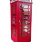 New London Red Telephone Booth Replica-Solid Kiln Dried Mahogony Wood! Unique!