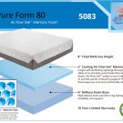 NEW QUEEN 8'' gel Memory Foam Mattress! Boyd Pure Form 80! Cooler Sleep Cover!