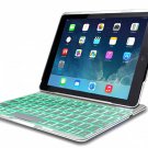 FlyStone® Folio Leathe Case Ultra-thin Backlit Bluetooth Keyboard for iPad Air / iPad 5 (Silver)