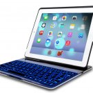 FlyStone® Folio Leathe Case Ultra-thin Backlit Bluetooth Keyboard for iPad Air / iPad 5 (Black)
