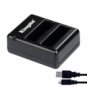 Kingma BM020 Dual-USB Dual-Clot Battery Charger for GoPro Hero 4 / GoPro AHDBT-401 - Black + Gray