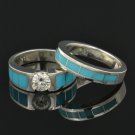 Turquoise Wedding Band and Engagement Ring