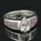 Pink Dinosaur Bone Engagement or Wedding Ring