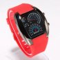 Fashionable Blue LED Light Steel Case Aviation Speedometer Analog Wrist Watch