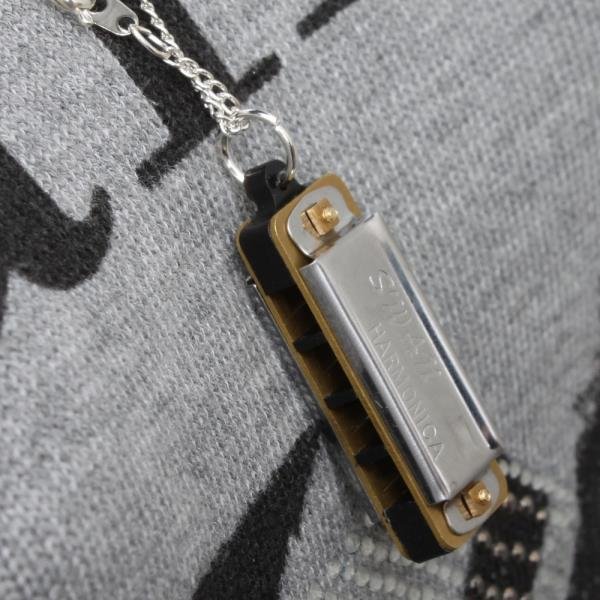 New Cute Swan Mini Harmonica 4 Hole 8 Tone Necklace Silver