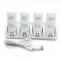 Charging Dock Stand with 4 Battery for Wii Remote Controller White