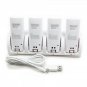 Charging Dock Stand with 4 Battery for Wii Remote Controller White