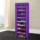 Portable 10 Layer 9 Grid Shoe Rack Shelf Storage Closet Organizer Cabinet
