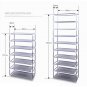 Portable 10 Layer 9 Grid Shoe Rack Shelf Storage Closet Organizer Cabinet