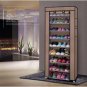 Portable 10 Layer 9 Grid Shoe Rack Shelf Storage Closet Organizer Cabinet