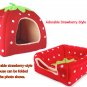 Soft Cotton Cute Strawberry Style Multi-purpose Pets Dog Cat House Nest Yurt
