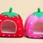 Soft Cotton Cute Strawberry Style Multi-purpose Pets Dog Cat House Nest Yurt