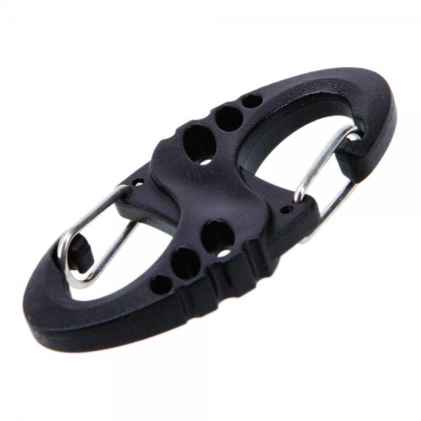 Multi-Functional Portable 8-Shaped Carabiner Clip Hook Black