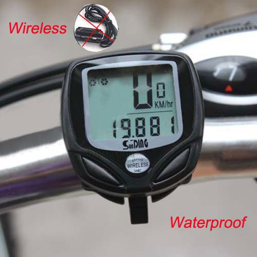 Wireless Bike Computer LED Odometer Speedometer Waterproof Black