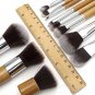 New 11Pcs Fiber Nylon Bamboo Handle Makeup Brush Set Kits for Cosmetic with Bag