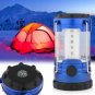 12 LED Bivouac Camping Hiking Fishing Tent Lantern Light Lamp With Compass Blue