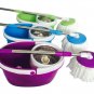 Easy Magic Floor Mop 360 Bucket 2 Heads Microfiber Spin Spinning Rotating Green