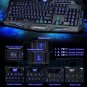 3 Colors Illuminated LED Backlight USB Wired Gaming Crack Keyboard for PC Black
