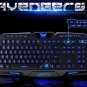 3 Colors Illuminated LED Backlight USB Wired Gaming Crack Keyboard for PC Black