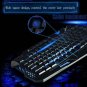3 Colors Illuminated LED Backlight USB Wired Gaming Crack Keyboard for PC Black