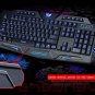 3 Colors Illuminated LED Backlight USB Wired Gaming Crack Keyboard for PC Black