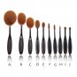 10pcs Synthetic Nylon Hair Makeup Cosmetic Foundation Brush Set Black