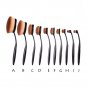 10pcs Synthetic Nylon Hair Makeup Cosmetic Foundation Brush Set Black