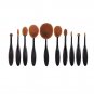 10pcs Synthetic Nylon Hair Makeup Cosmetic Foundation Brush Set Black