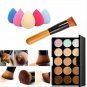15 Colors Makeup Contour Face Cream Concealer Palette+Sponge Puff+Powder Brush