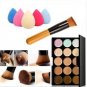15 Colors Makeup Contour Face Cream Concealer Palette+Sponge Puff+Powder Brush