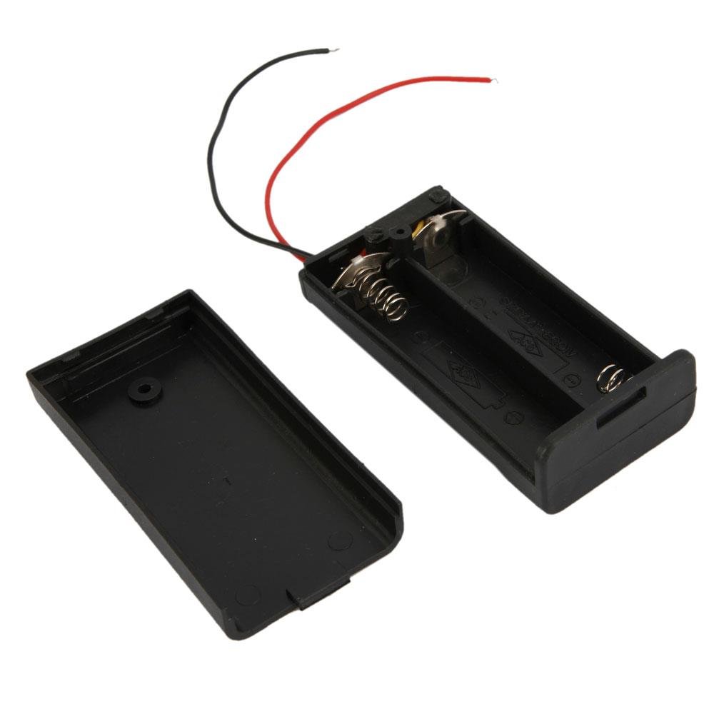 10pcs 2-Comparent AA Cells Battery Holders (3V) Black