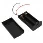 10pcs 2-Comparent AA Cells Battery Holders (3V) Black
