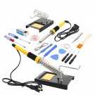 18in1 110V 60W Soldering Iron Tools Kit with Tin Wire Iron Stand Desolder Pump