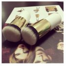 Nylon Hair Wooden Handle Ultra Plush Powder Brush White & Golden