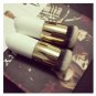 Nylon Hair Wooden Handle Ultra Plush Powder Brush White & Golden