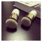 Nylon Hair Wooden Handle Ultra Plush Powder Brush White & Golden