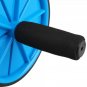 Fitness Exercise Equipment Double Abdominal PVC Wheel Blue