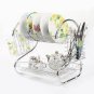 2 Tiers Kitchen Dish Cup Drying Rack Drainer Dryer Tray Cultery Holder Organizer