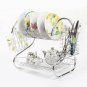 2 Tiers Kitchen Dish Cup Drying Rack Drainer Dryer Tray Cultery Holder Organizer