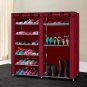 Portable Shoe Rack Shelf Storage Closet Organizer Cabinet 6 Layer 12 Grid