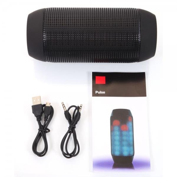 Pulse Wireless Bluetooth Speaker (Support TF Card/USB/FM Radio) Black