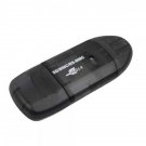 USB 2.0 SDHC SD MMC RS-MMC Memory Card Reader Grey