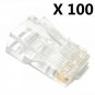 100PCS RJ45 RJ-45 CAT-5 Modular Plug Ethernet Gold Plated Network Connector