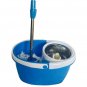 Easy Magic Floor Mop 360 Bucket 2 Heads Microfiber Spin Spinning Rotating Blue