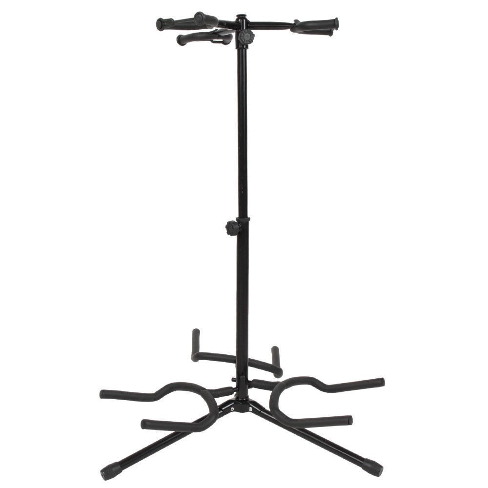 Guitar Accessory 3-Leg Vertical Style Alloy Guitar Stand Holder Hanger Black