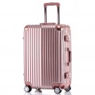 28" Rose Golden Aluminum Frame Traveling Storage Suitcase Trolley Case
