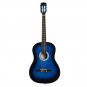 38" 6-String Folk Acoustic Guitar Basswood for Beginners Music Lovers Blue